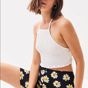 LA Hearts white smocked halter crop top -pacsun-
